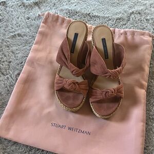 Stuart Weitzman Pink Espadrille Sandals